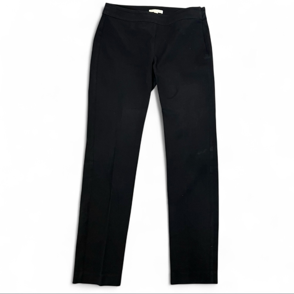 Eileen Fisher Black fitted cotton pants ankle length business casual work siren
